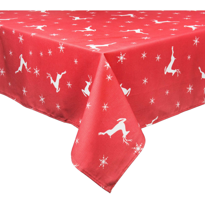 Nappe 140x180 cm Excelsa- Nordic Christmas, Coton Rouge