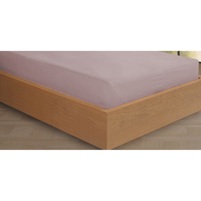 Drap housse Flanelle de coton rose