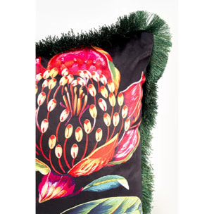 Coussin à franges Jungle fleur rouge Kare Design
