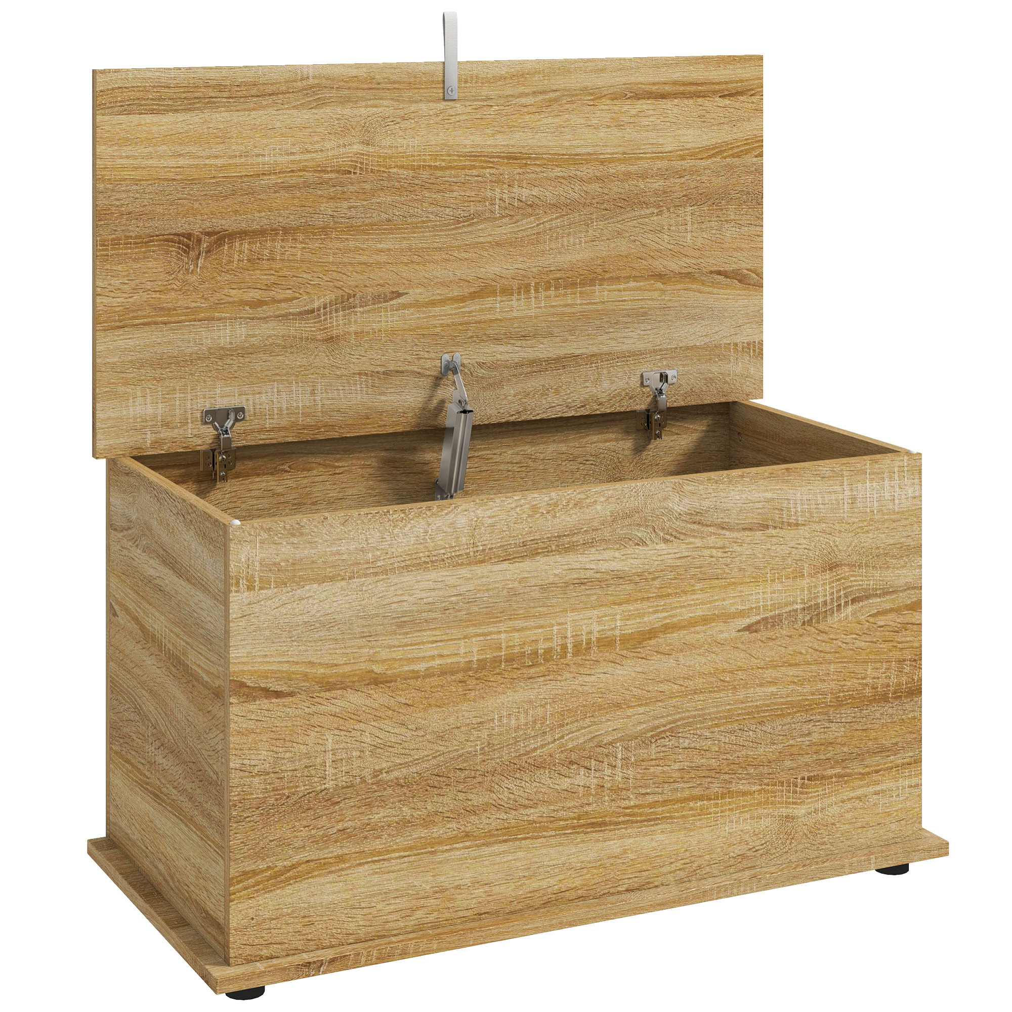Coffre malle de rangement coffre à jouets dim. 80L x 40l x 45H cm effet bois clair