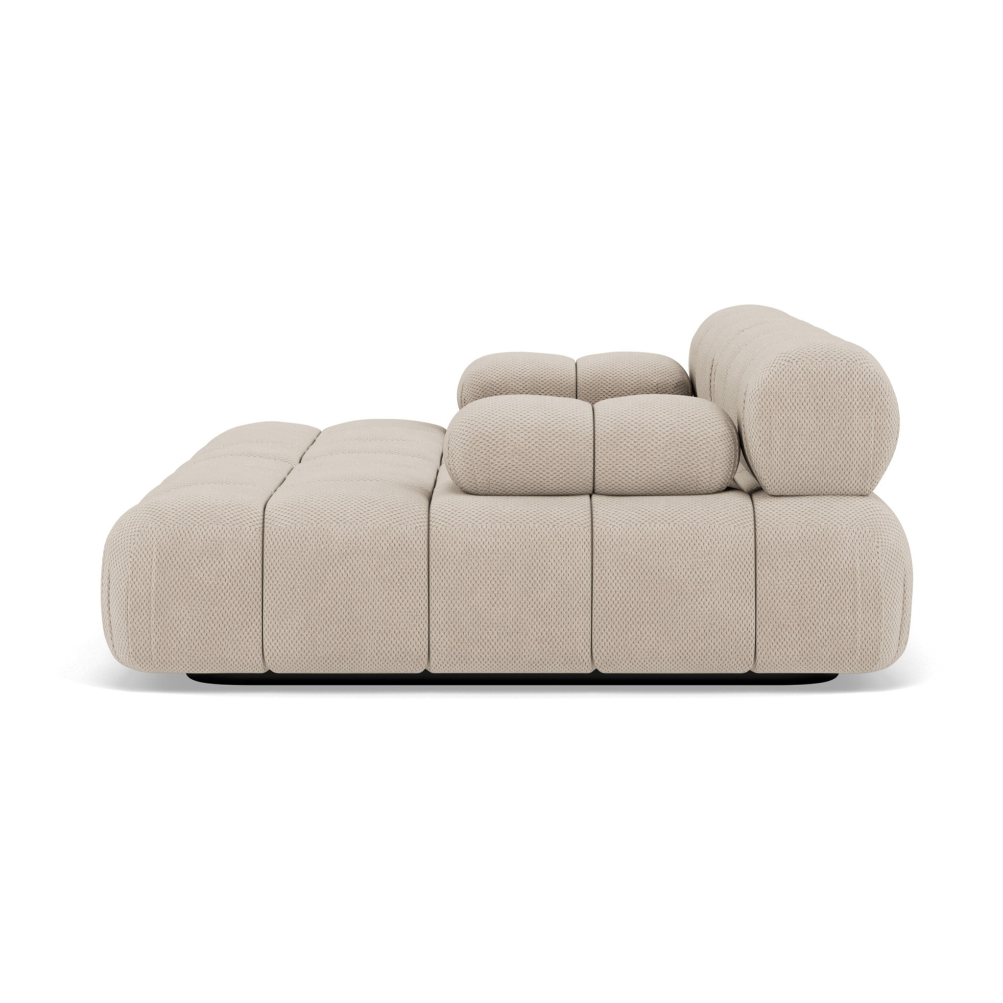Ruby - canapé droit 4 places avec double méridienne - assise profonde - en velours texturé - Beige