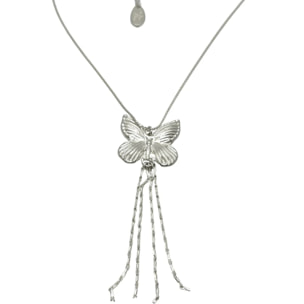 Gargantilla mariposa y cedenas plata 10µ