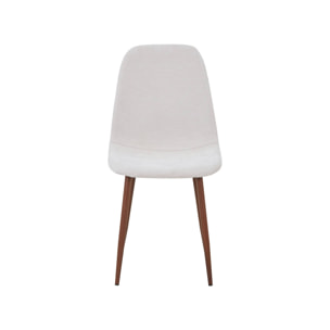 Chaise décor bois teinte noyer et tissu (lot de 4) VERA