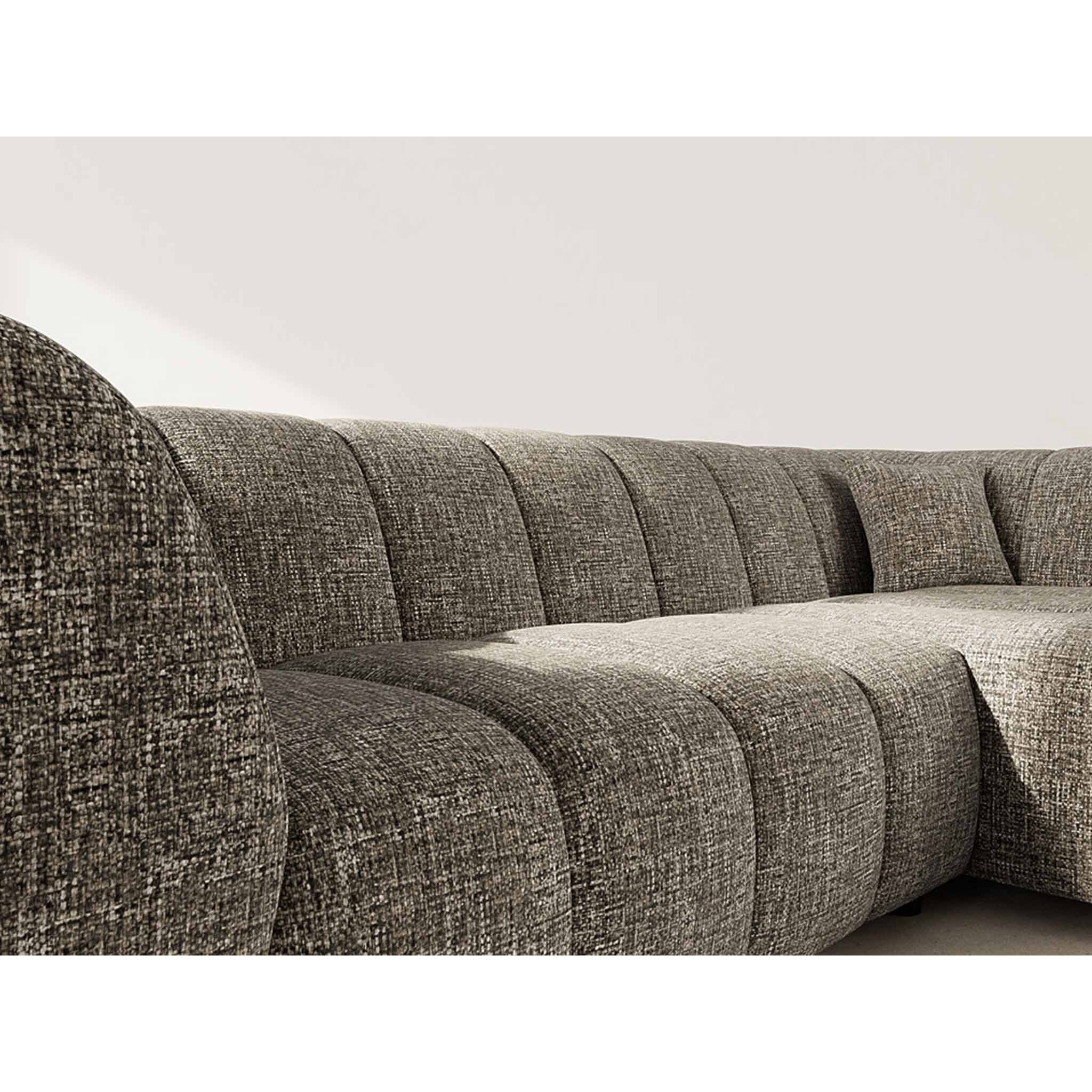 Curtis - canapé d'angle droit 4 places avec accoudoir en tissu texturé - Vert Olive