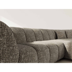 Curtis - canapé d'angle droit 4 places avec accoudoir en tissu texturé - Vert Olive