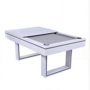 Table multi-jeux 3 en 1 billard et ping-pong en bois blanc ARIES