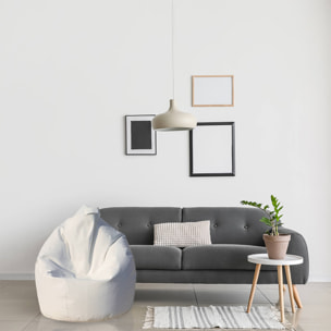 Pouf Alez, Poltrona multiuso, Poltroncina sacco, Pouf poggiapiedi, Made in Italy, 70x70 h110 cm, Bianco