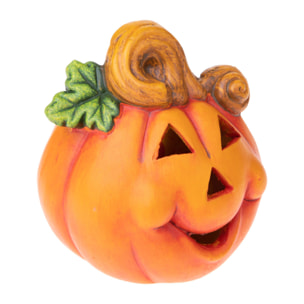 Zucca porta Candela 9,5Dxh12,5 Cm - Pezzi 6 - 9,5X12,5X9cm - Colore: Arancio - Bianchi Dino - Halloween, Streghe