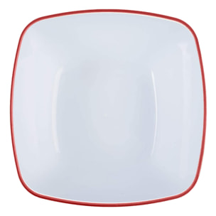 ENSALADERA DE FORMA CUADRADA COLOR ROJO PERFECTA PARA TU COCINA|L. 24,5 x D. 24,5 x H. 11,6 cm