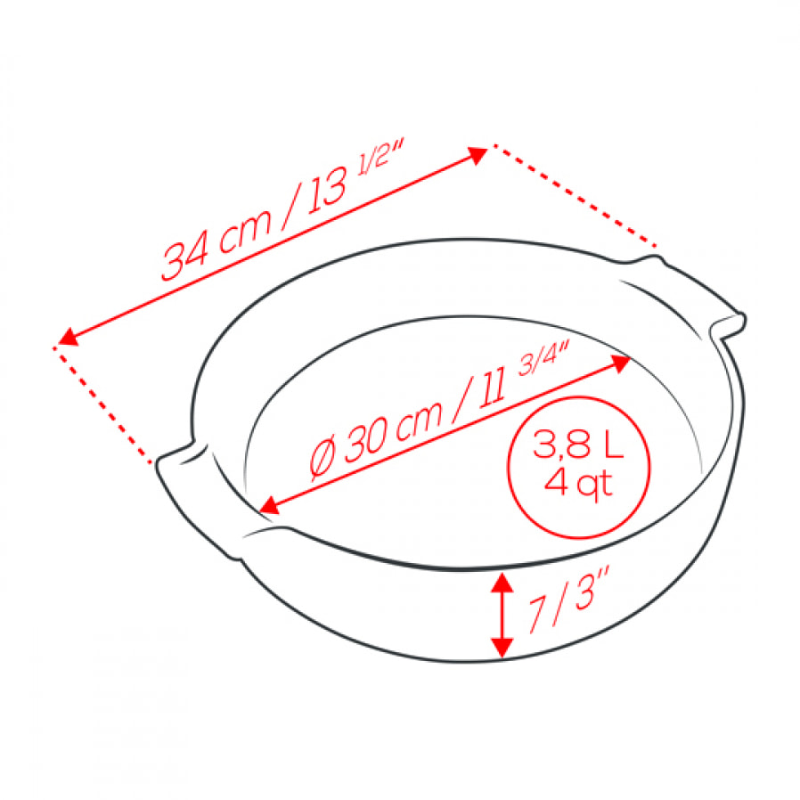 Plat four céramique rond écru 34 cm - 13,4' Appolia