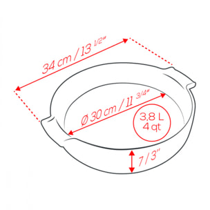 Plat four céramique rond écru 34 cm - 13,4' Appolia