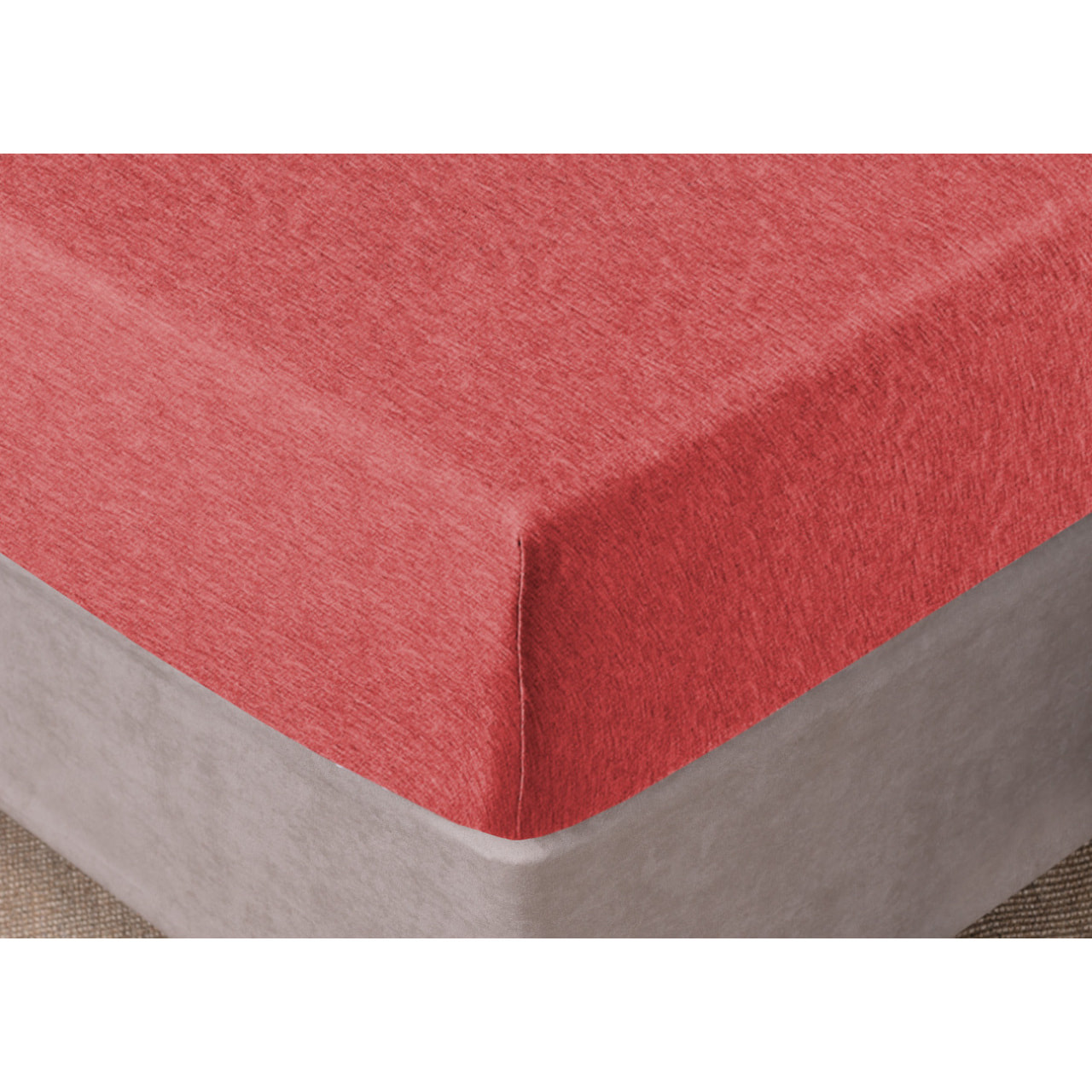 Lenzuolo Sotto Con Angoli In Jersey No Stiro In Tinta Unita Melange Colore Bordeaux