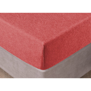 Lenzuolo Sotto Con Angoli In Jersey No Stiro In Tinta Unita Melange Colore Bordeaux