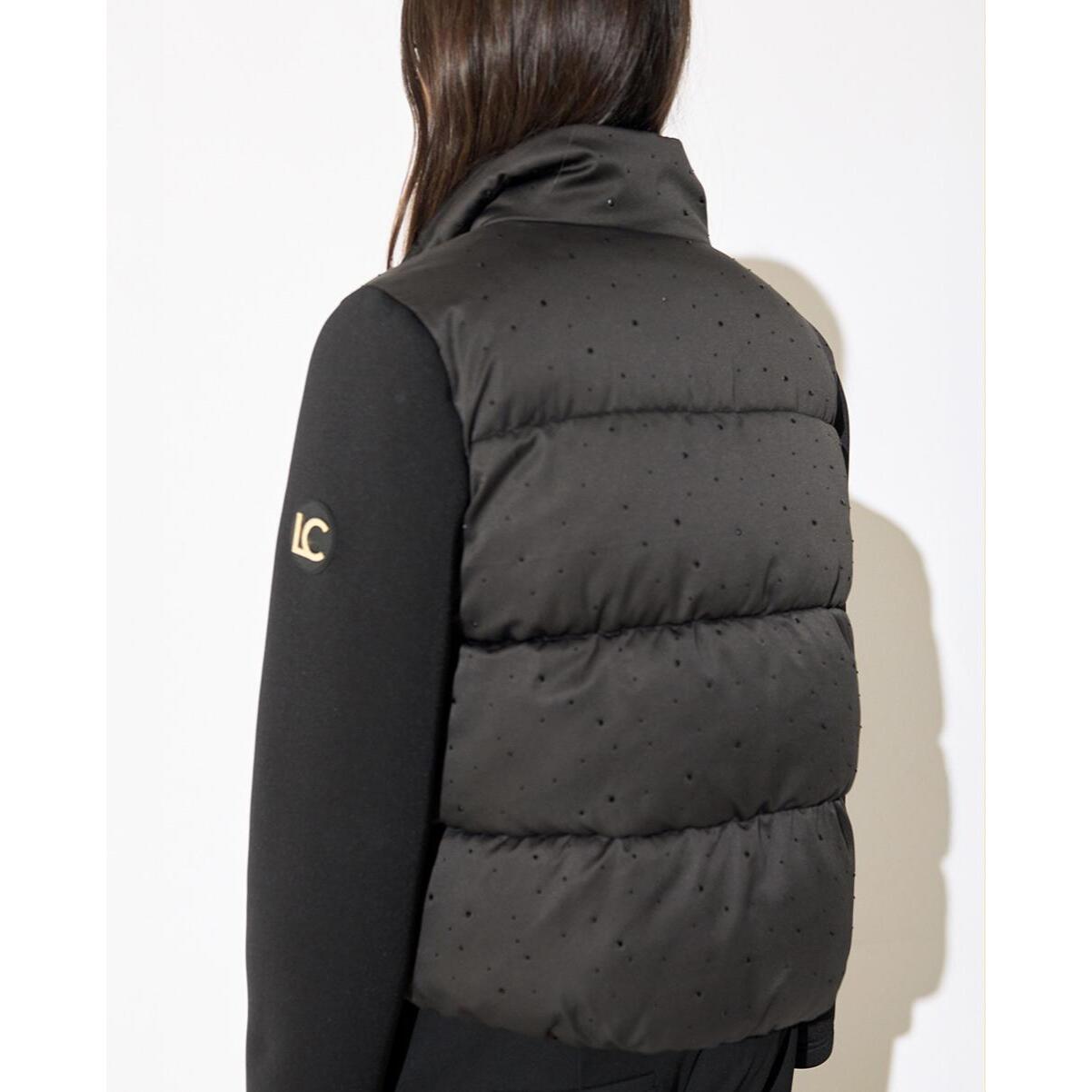Anorak in raso tempestato di strass