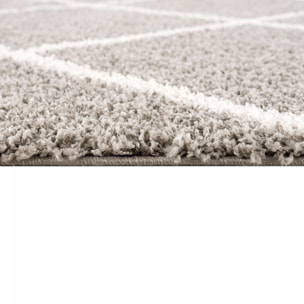 Tapis longs poils shaggy tissé motif scandinave DAMU