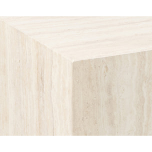 Pueblo - lot de 2 tables basses - effet travertin - 58 et 50 cm - Beige