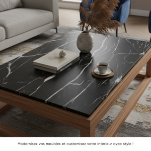 Rouleau adhésif marbre noir et blanc au mètre - Autocollants Revêtement Adhésif Cuisine Meubles Salle de bain