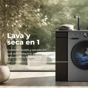 EVVO Lavadora-secadora Nova 10/7X, 10+7 kg, 1350 rpm, Clase A, inverter, vapor Steam Wash, ePROTECT, 14 programas, 15’ rápido, inox