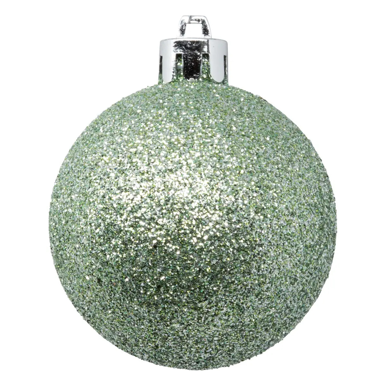 Boule de Noël plastique 70mm x8 vert amande