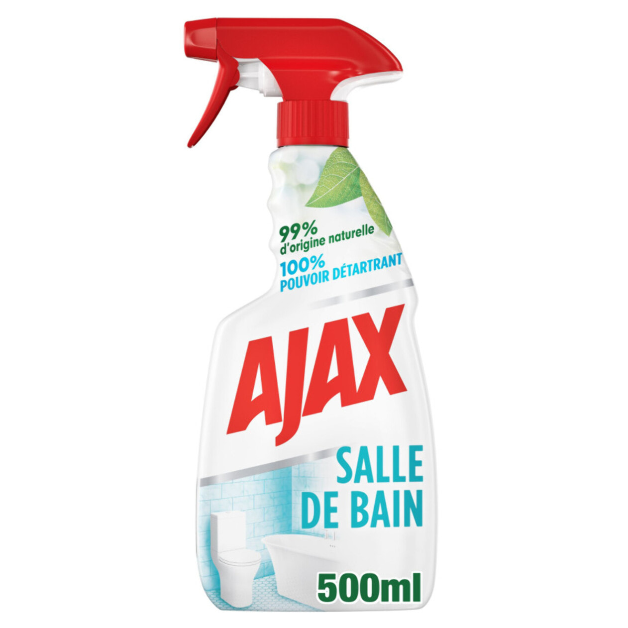 Pack de 12 - Ajax - Nettoyant Ménager Multi Surfaces Salle de bain Spray - 500ml