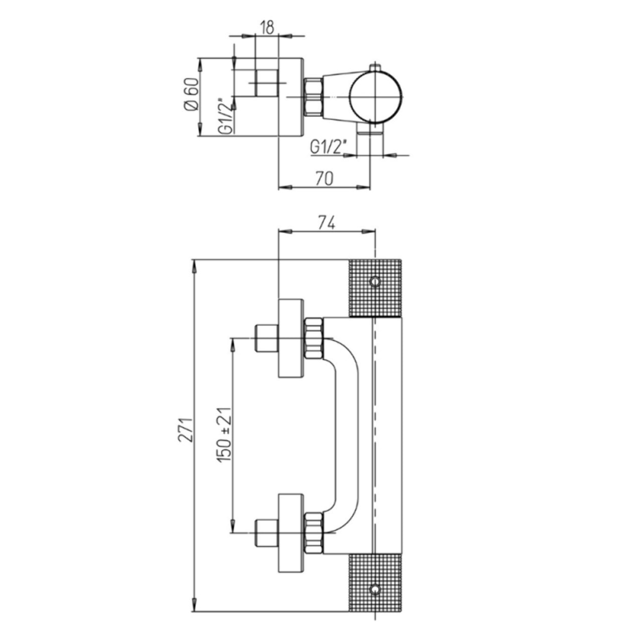 Mitigeur douche thermostatique PAINI Jewel chromé