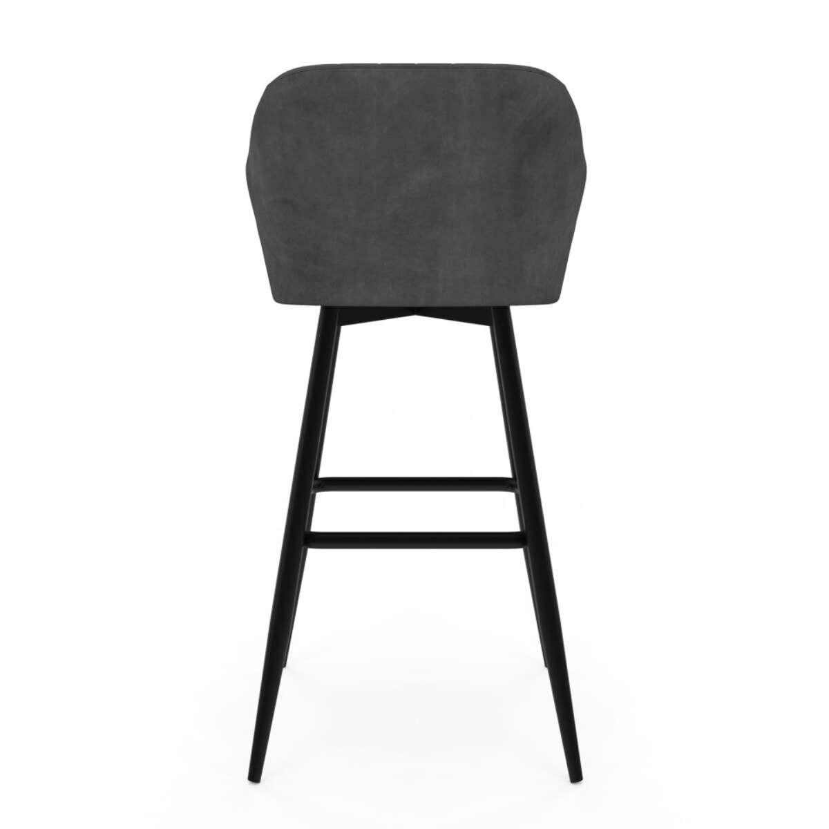 Tabourets de bar Ariana velours gris pieds métal - lot de 2