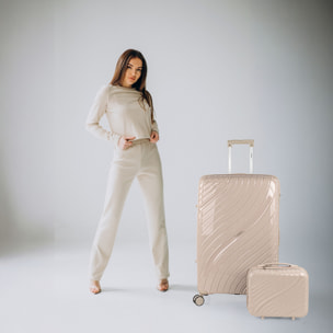 Juego De Maletas Rígidas Pp Itaca Danubio Taupe