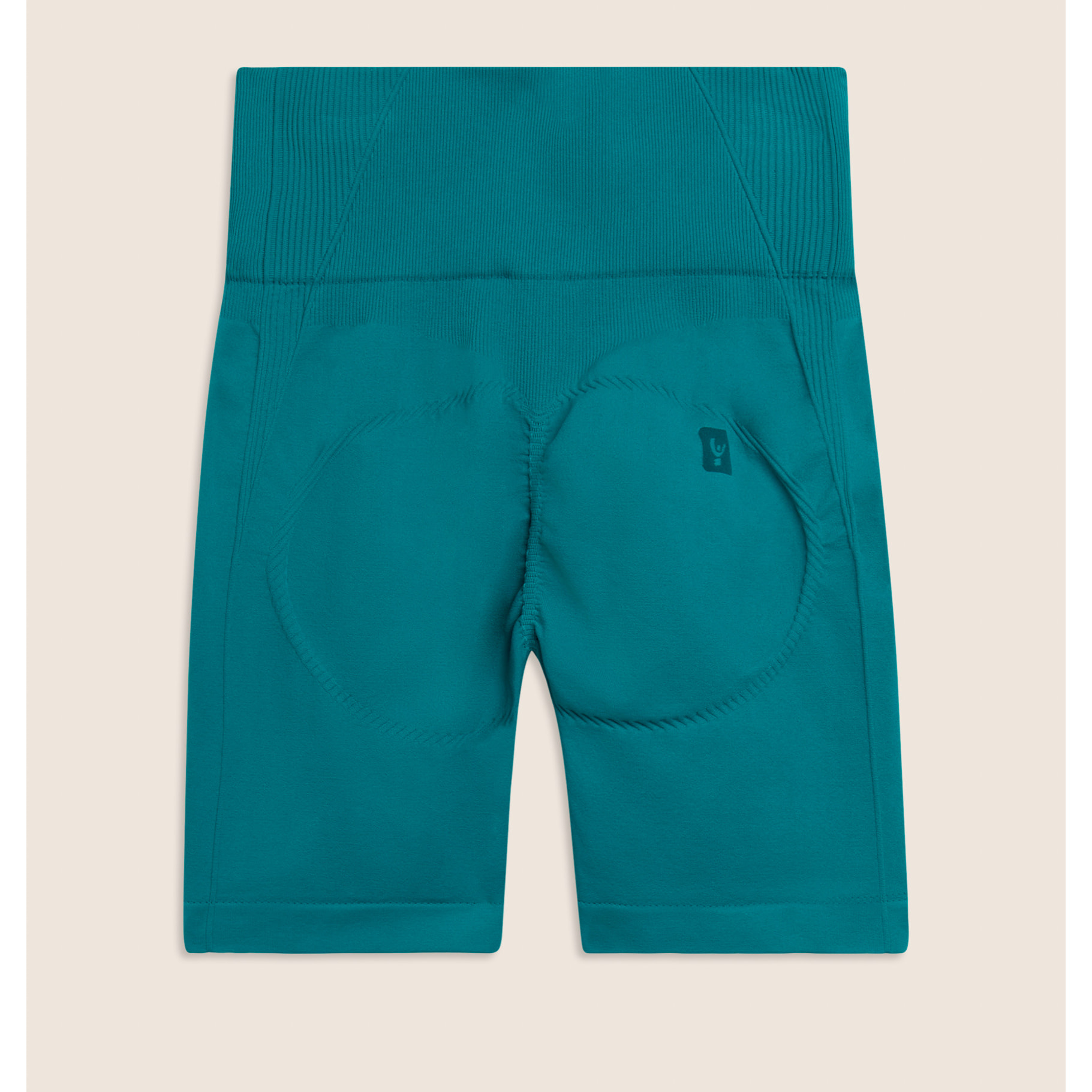 Leggings Corti Seamless con Vita Alta e Inserti in Costina