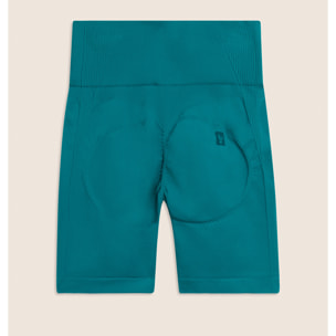 Leggings Corti Seamless con Vita Alta e Inserti in Costina