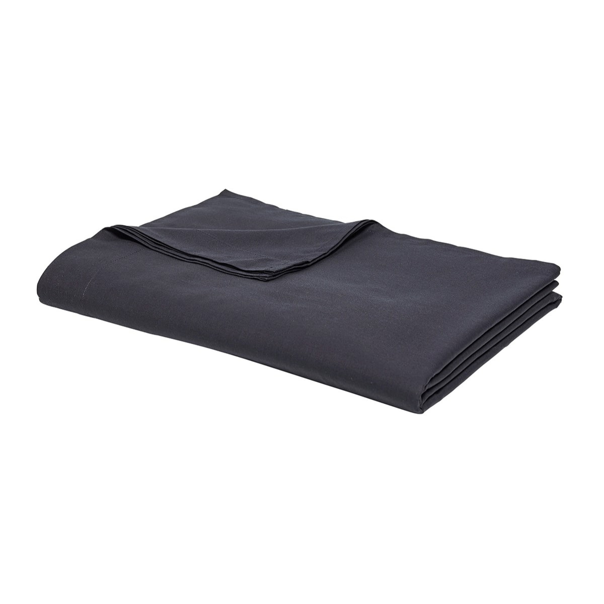 Drap plat pour lit 2 personnes uni ESSENTIAL gris anthracite