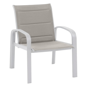 Salon de jardin duo "Elyn" noisette & blanc 2 places en aluminium