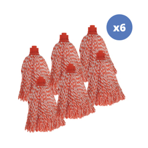 Lot de 6 franges en microfibre rouge