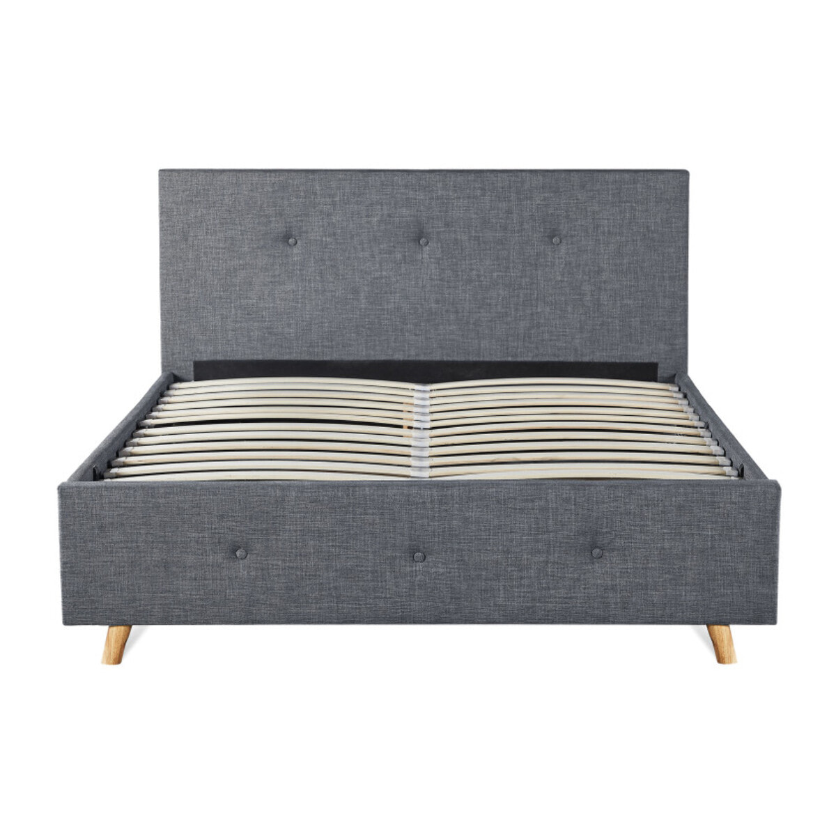 Lit coffre Mala tissu gris