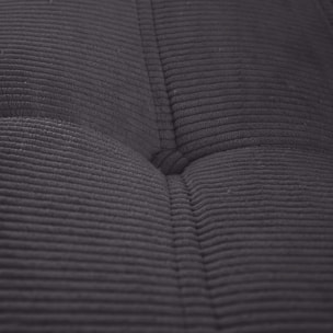 EMILE - Fauteuil en velours côtelé anthracite