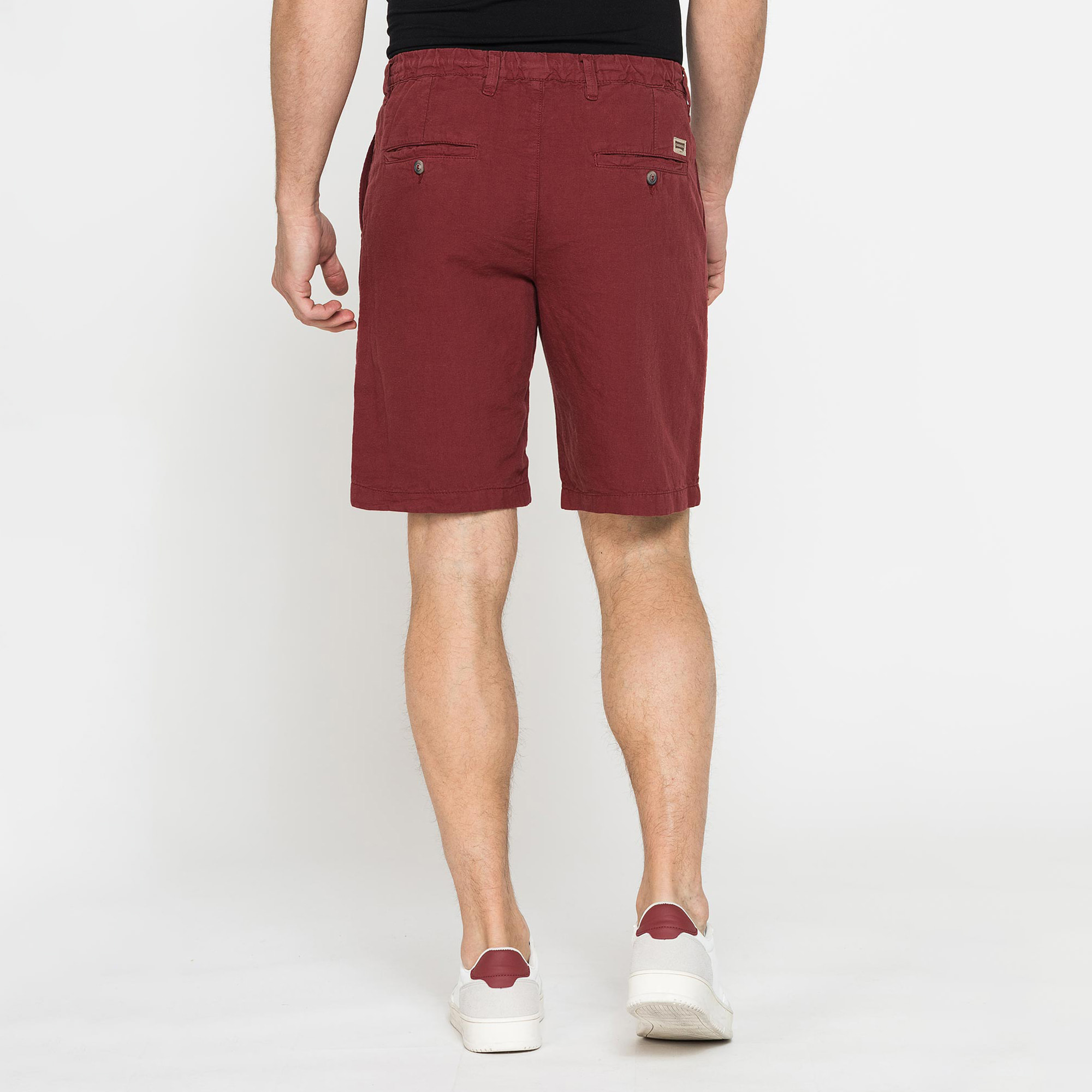 BERMUDA CHINO IN TESSUTO LINO E COTONE CON COULISSE