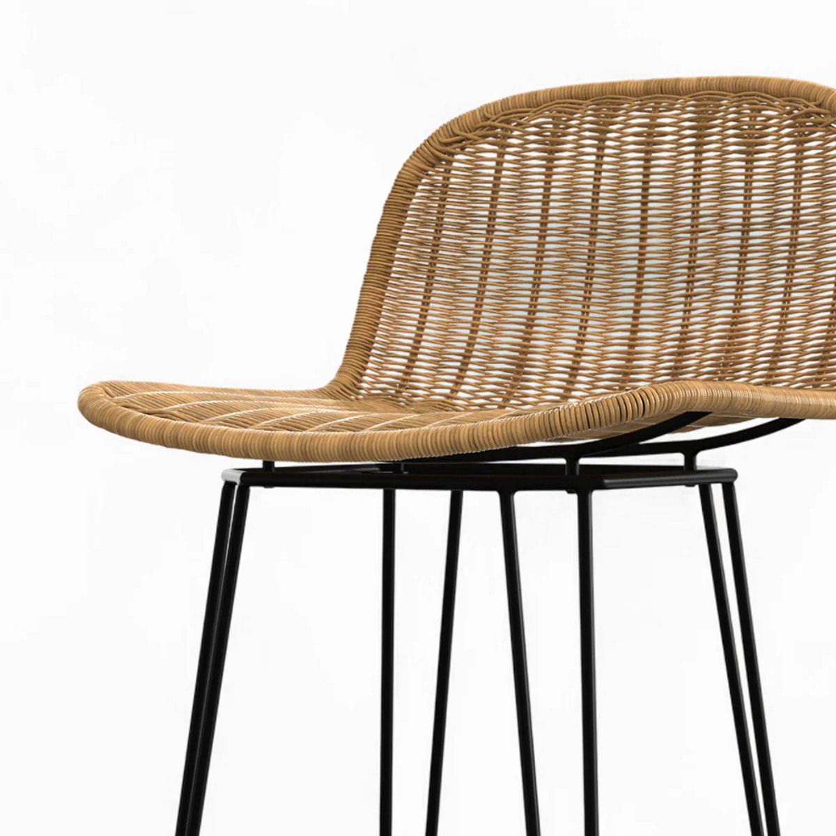 Lot de 2 chaises de bar 76 cm en résine tressée marron - Jigani