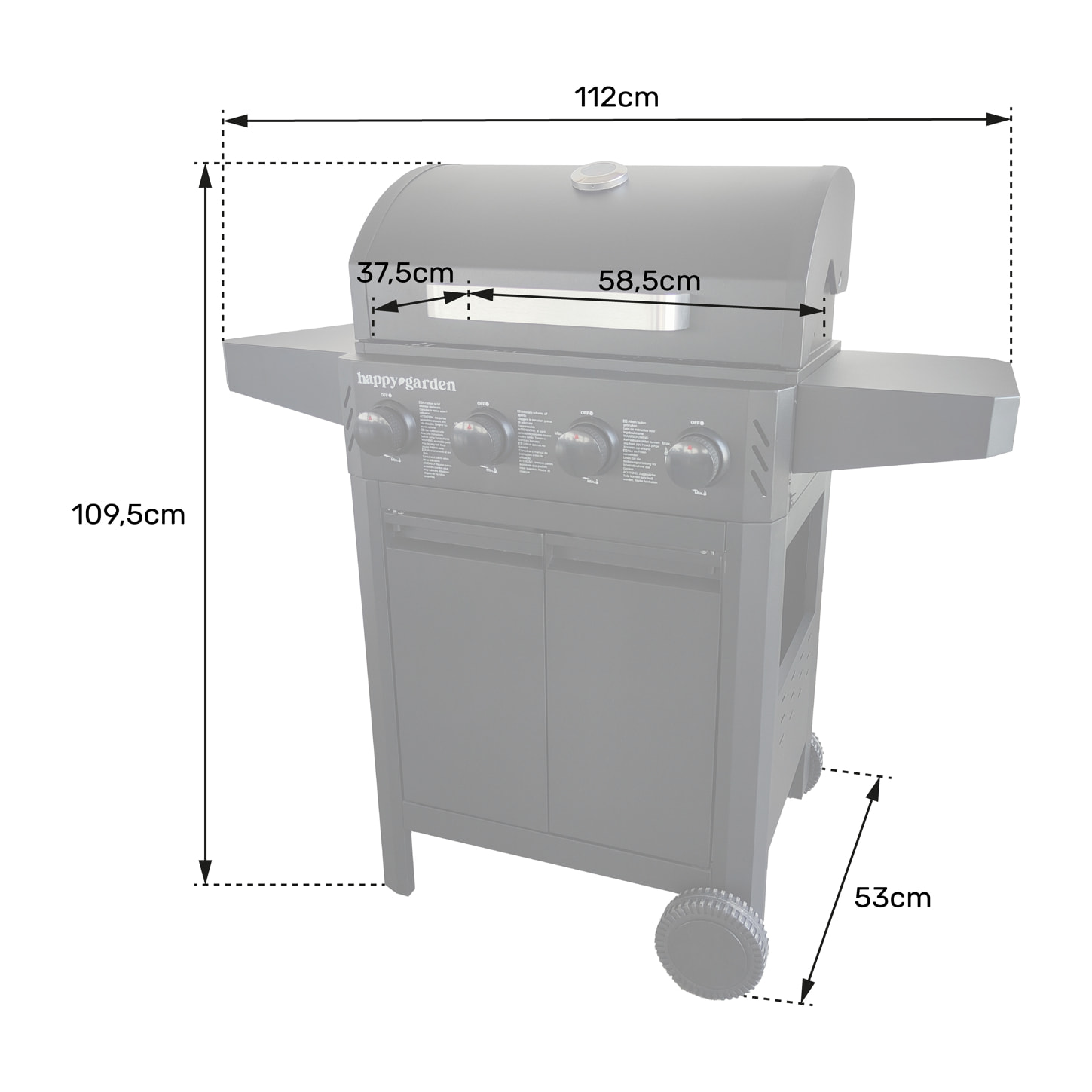 Barbecue au gaz IZALCO - 4 brûleurs 10kW