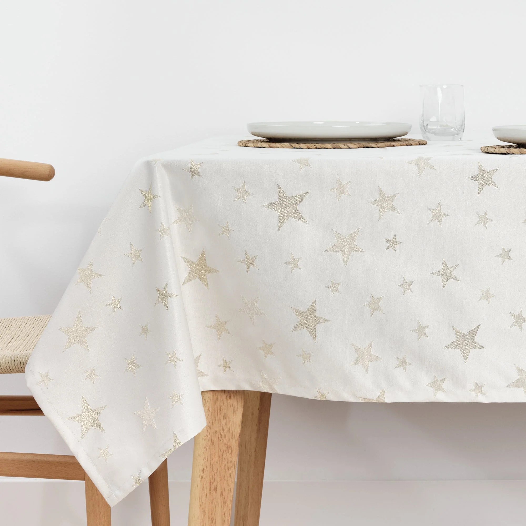 Nappe en tissu jacquard fil d'or PSC4736A