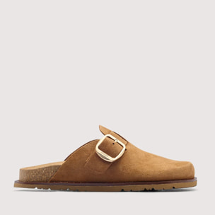 Zueco Plano Serraje Camel - Sonora