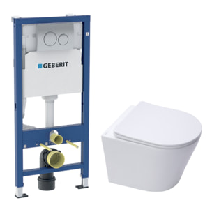 Duofix pack WC bâti-support + WC suspendu sans bride Swiss Aqua Technologies avec abattant SoftClose + plaque (GEBSTINWR01-FR)