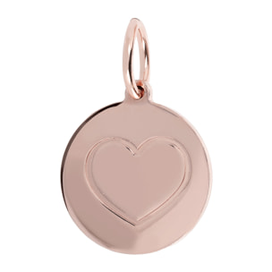 Pendente Charm Cuore Placcato in Oro Rosa 18kt