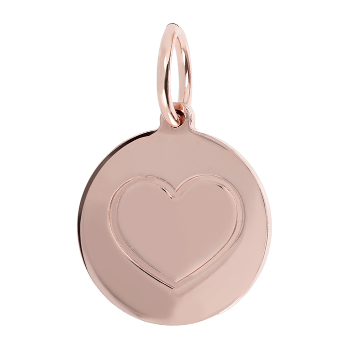 Pendente Charm Cuore Placcato in Oro Rosa 18kt