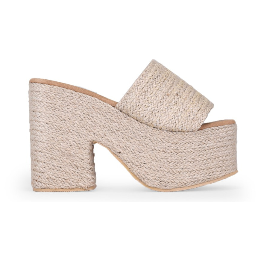 Sandalias de esparto con plataforma y tacón XXL