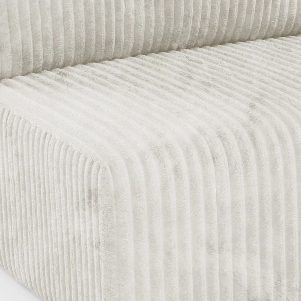 ELIOR - Canapé d'angle convertible et modulable 4 places en côtelé beige