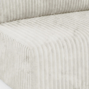 ELIOR - Canapé d'angle convertible et modulable 4 places en côtelé beige