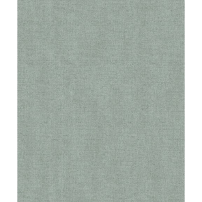Papier peint uni effet toile lin vert céladon