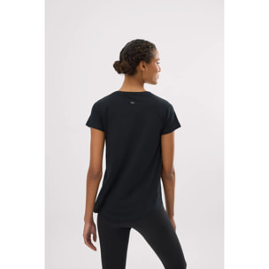 T-shirt basico in cotone stile sportivo nero