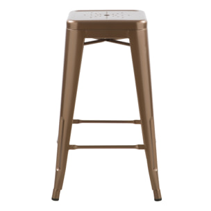 Lot de 2 tabourets pour îlot central 66 cm en métal cuivre mat - Indus