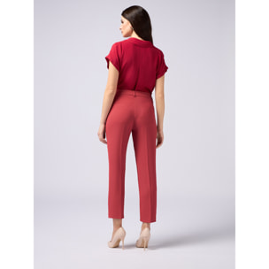 Oltre - Pantaloni in tessuto fluido - Rosso