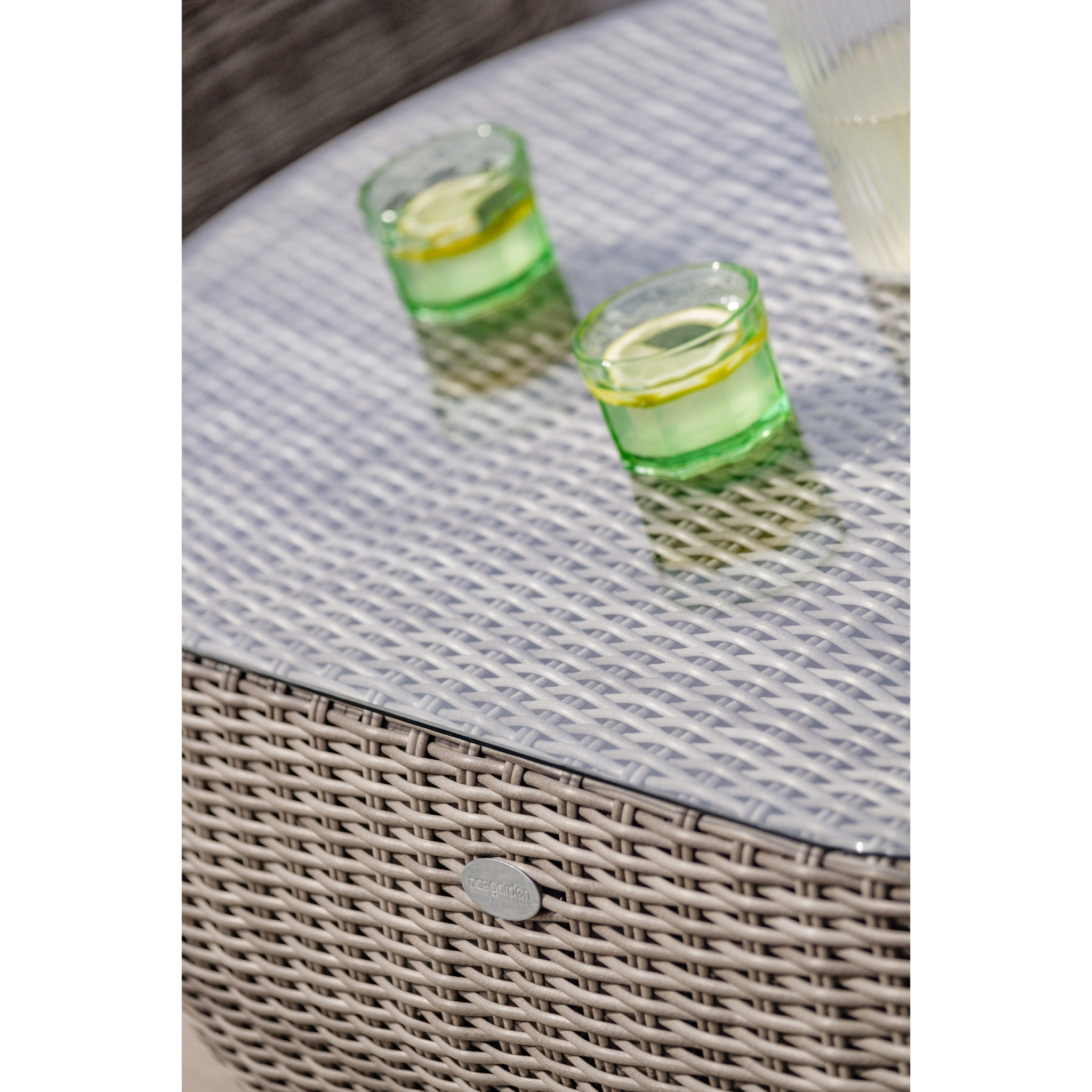 PVC-ISA-SALON - Salon de jardin 5 places en résine tressée rondee